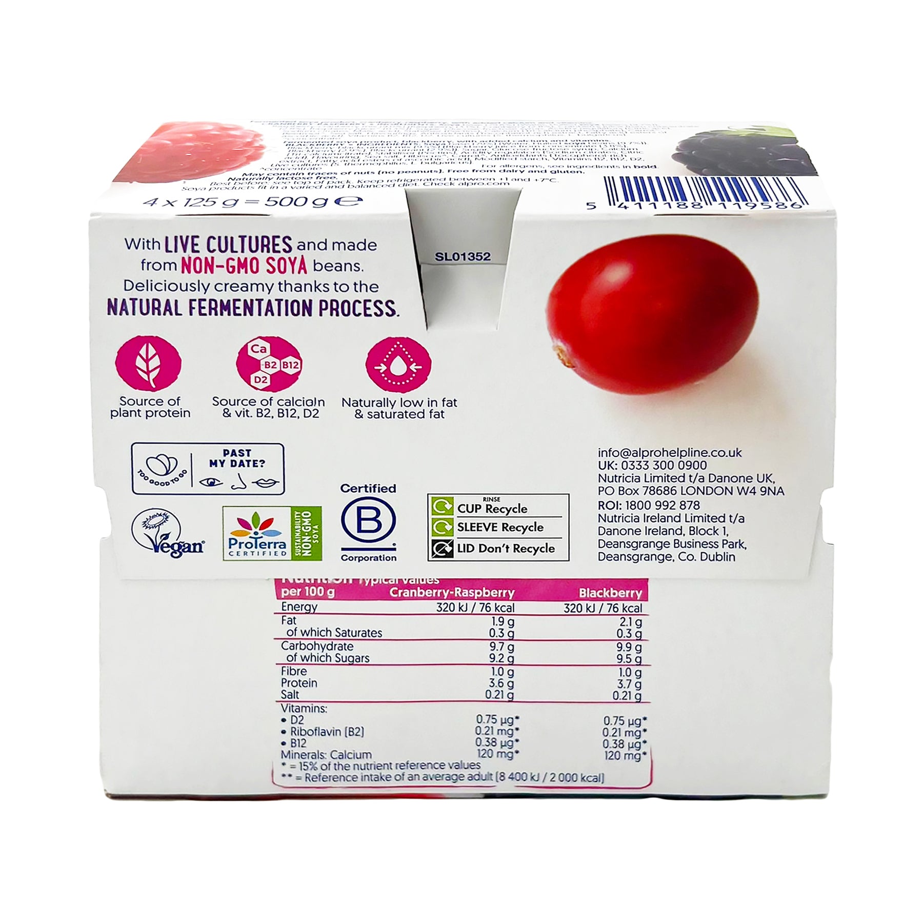 Alpro Coconut Raspberry Alpro Raspberry Cranberry And Blackberry Yoghurt 4X125G – Atasco
