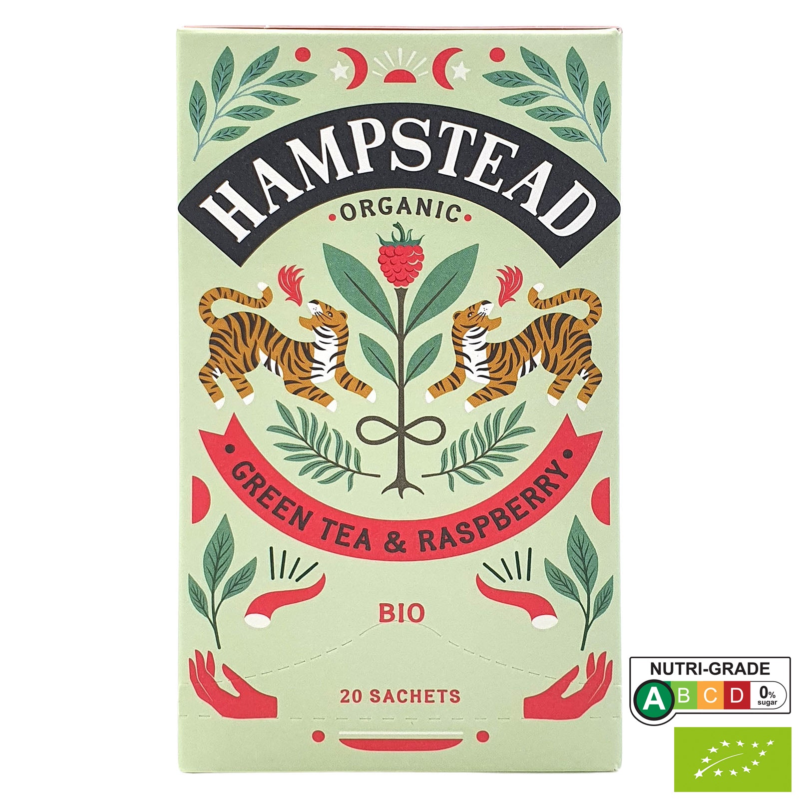 Hampstead Tea Organic Biodynamic Green Tea with Raspberry Tea Bags – Atasco
