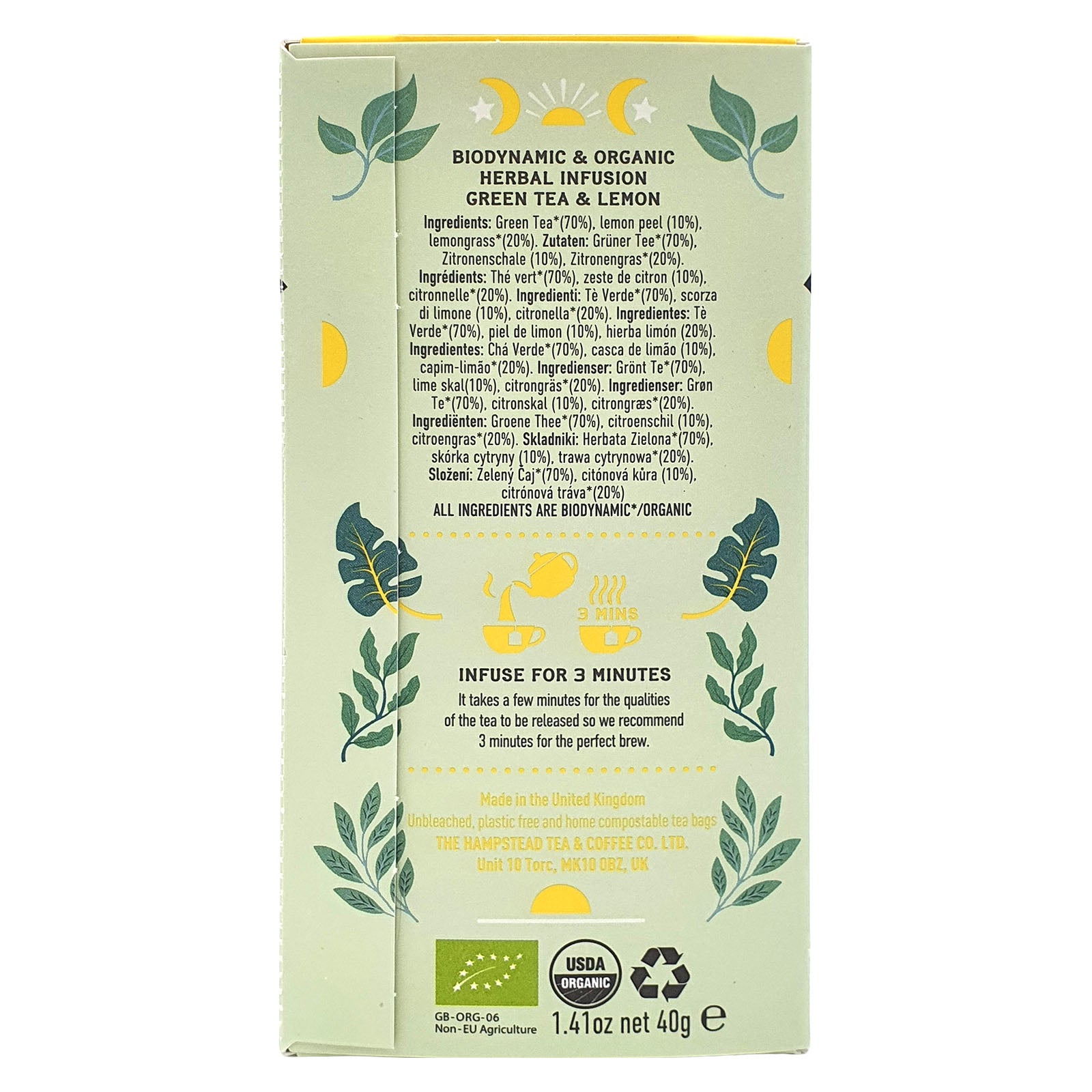 Hampstead Tea Organic Biodynamic Lemon Green Tea – Atasco
